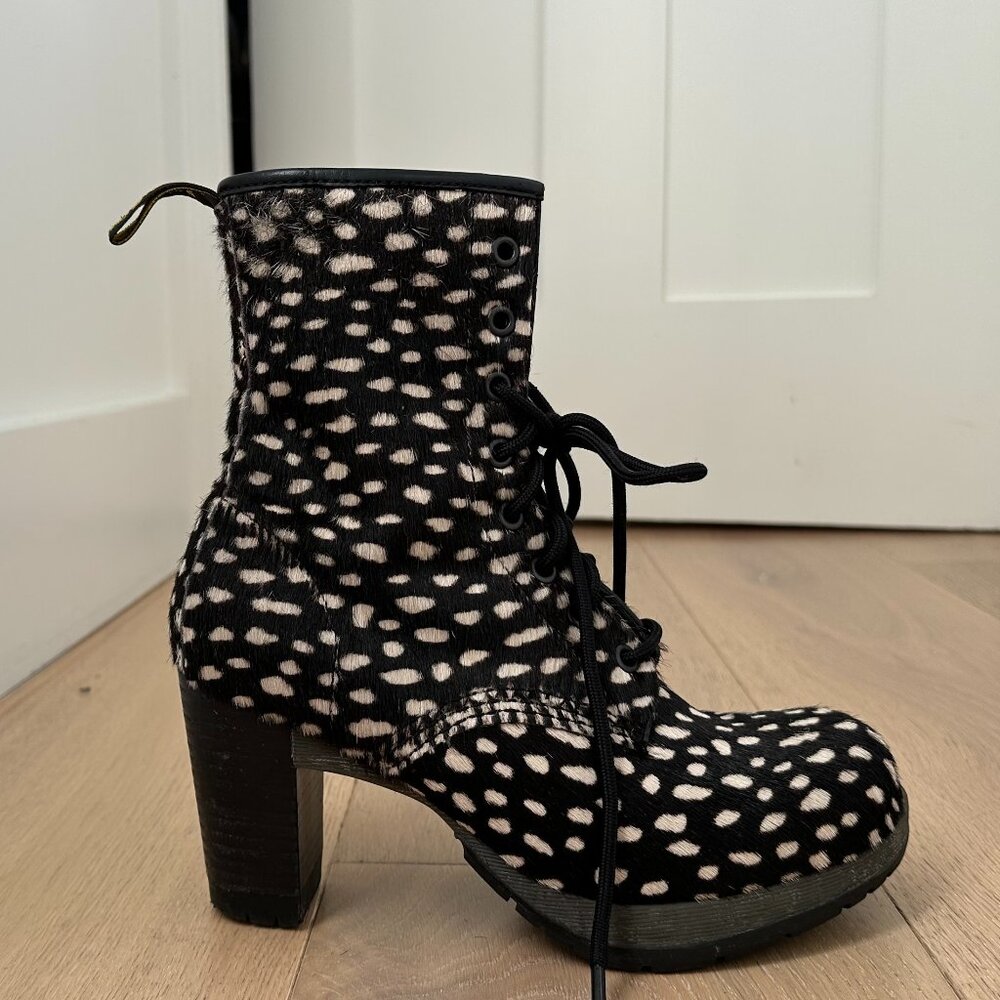Dr. Marten Darcie for Opening Ceremony Size 7 Black/White Animal Print